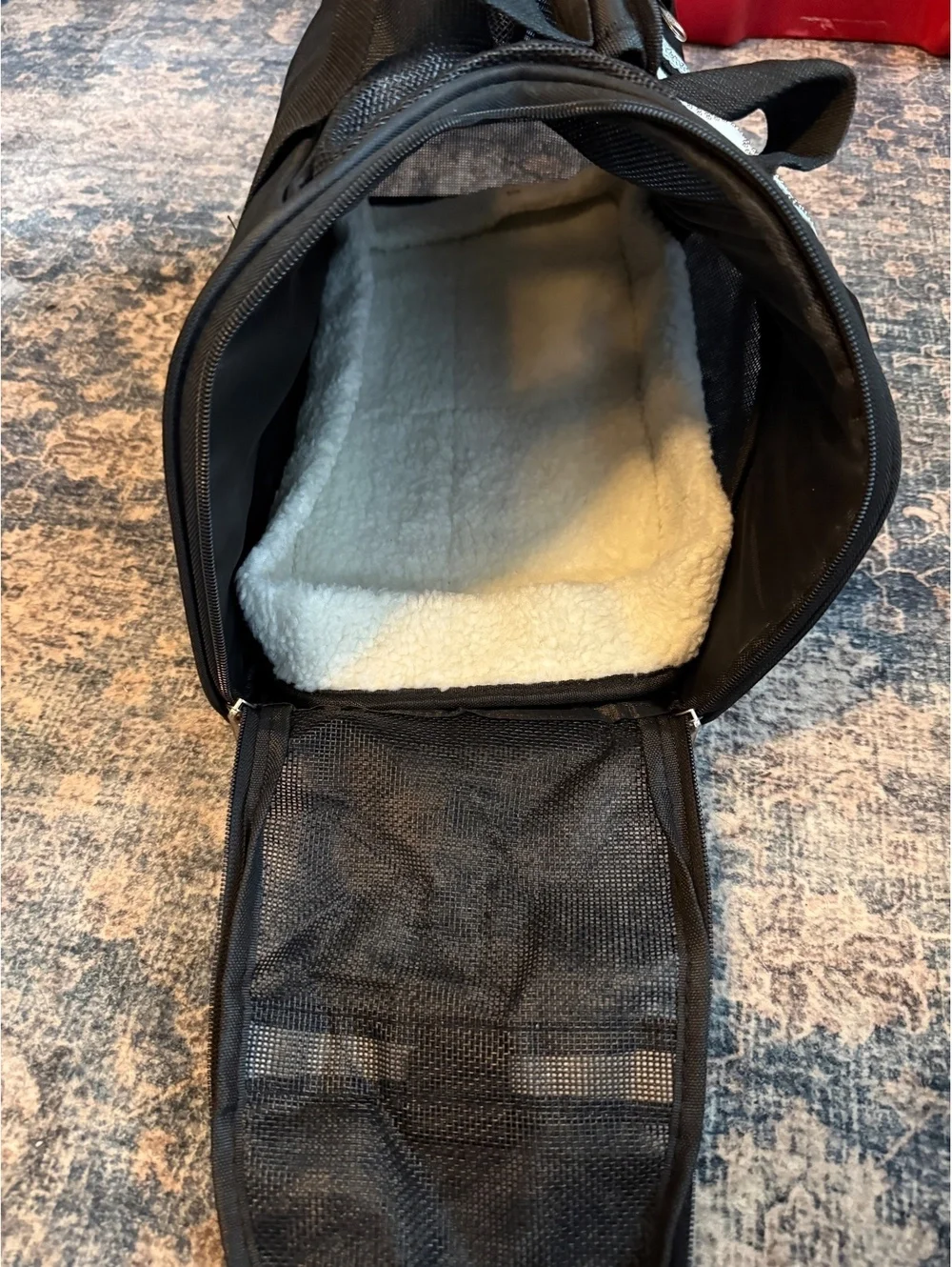 Brazzled Essentials Black Mesh Pet Carrier Fleece Pad